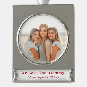 Wir lieben dich Gammy Foto Silber plattierte Banne Banner-Ornament Silber
