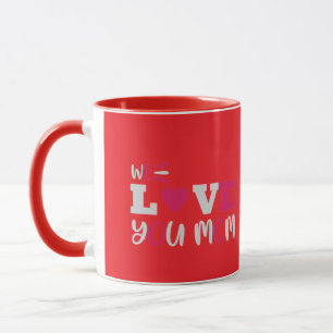Wir lieben dich Mama Süße rote typografische Zweif Tasse