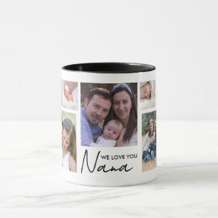 Wir lieben dich Nana 13 Fotocollage Weiß   Tasse