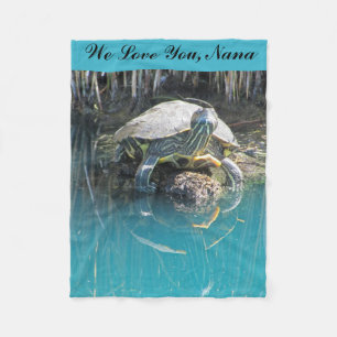 Wir lieben dich Nana Calm Turtle mit Reflexionsfot Fleecedecke