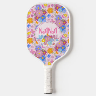 Wir lieben dich Nana Wildblumen BOHO Personalisie Pickleball Schläger
