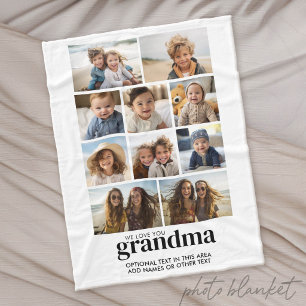Wir lieben dich Oma - 10 Foto-Collage - Modern Fleecedecke
