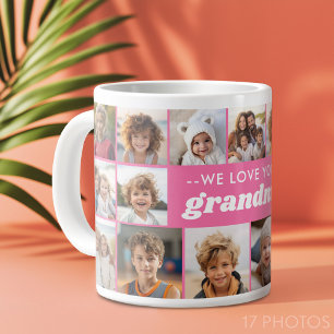 Wir lieben dich Oma - 17 Foto-Collage Jumbo-Tasse