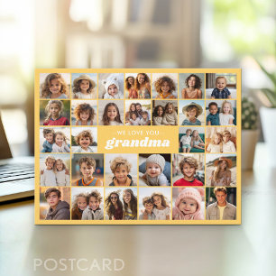 Wir lieben dich, Oma - 30-Foto-Collage Postkarte