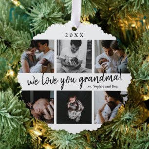 Wir lieben dich Oma 6er Fotocollage Ornament Karte