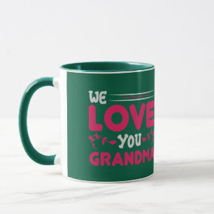 Wir lieben dich Oma Cute Typografisches Duo Reise  Tasse