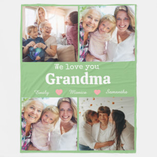 Wir lieben dich Oma elegante Schrift 4 Foto Andenk Fleecedecke