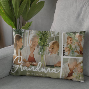 Wir lieben dich, Oma   Fotocollage Lendenkissen
