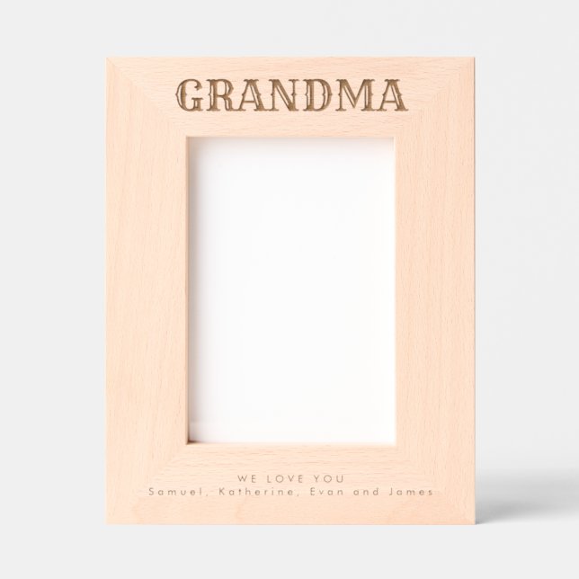 Wir lieben dich, Oma Geätzte Rahmen (Vorderseite)
