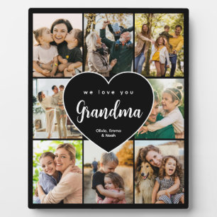 Wir lieben dich Oma Personalisierte 8-Foto-Collage Fotoplatte