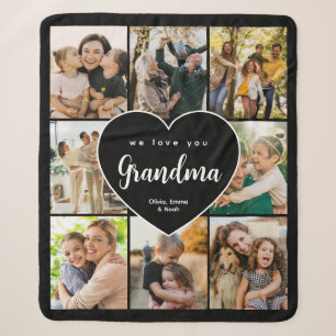 Wir lieben dich Oma Personalisierte 8-Foto-Collage Sherpadecke