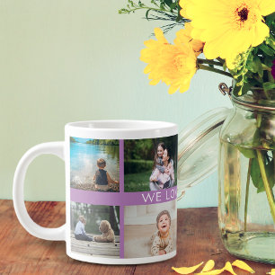 Wir lieben dich Oma Personalisiertes Fotocollage Jumbo-Tasse