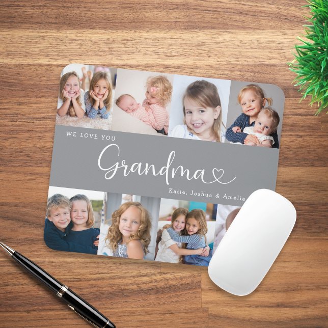 Wir lieben dich Oma Skript 8 Foto Modern Mousepad (Von Creator hochgeladen)