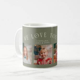 Wir lieben dich Opa 4-Foto Salbeigrün Kaffeetasse