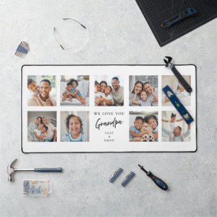 Wir lieben dich Opa 9 Foto-Collage personalisier Schreibtischunterlage