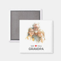 Wir lieben dich Opa Magnet | Personalisiertes Foto