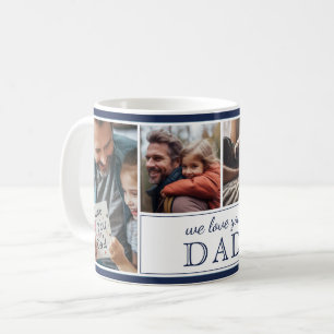 Wir lieben dich Papa 4-Foto-Collage Tag des Vaters Kaffeetasse