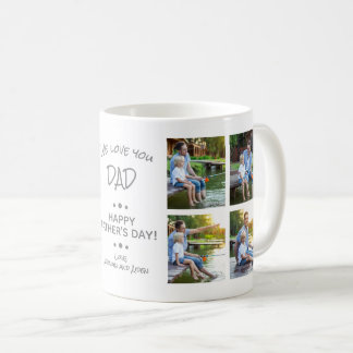 Wir lieben dich Papa 8-Foto-Collage Frohen Vaterta Kaffeetasse