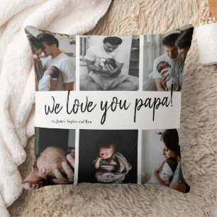 Wir lieben dich Papa Modern 6 Foto Collage Vater Kissen
