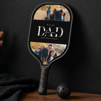 Wir lieben dich, Papa - personalisiertes Vater-Fot Pickleball Schläger