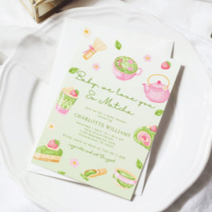 Wir lieben dich so sehr Matcha Baby Girl Shower Einladung