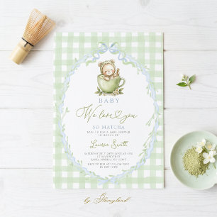 Wir lieben dich so sehr Matcha Baby Shower Einladung