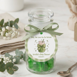 Wir lieben dich so sehr Matcha Modern Grün Gingham Geschenkanhänger
