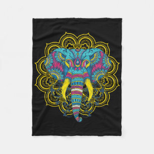 Wir Lieben Elefanten Elefant Mandala Muster Indi Fleecedecke