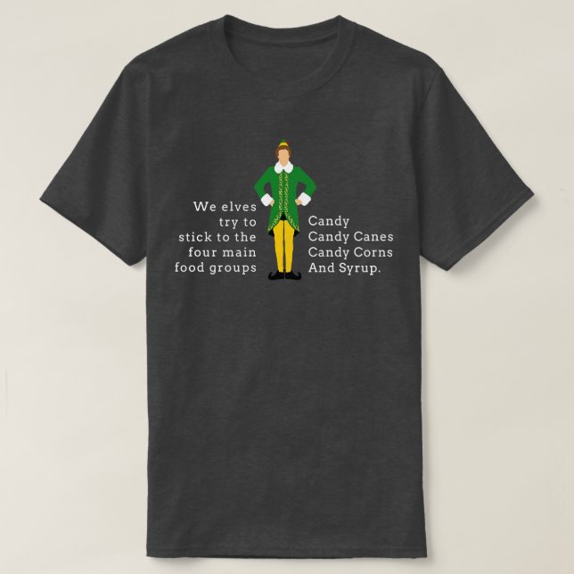 Wir lieben es, an den vier Hauptnahrungsgruppen fe T-Shirt (Design vorne)