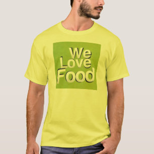 Wir lieben Essen: Hassen Abfall   Grün-weiße Ästhe T-Shirt