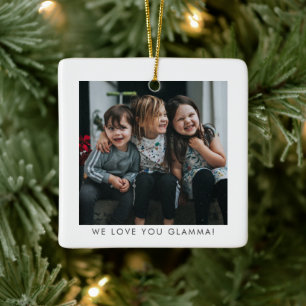 Wir lieben euch Glamma-Enkelkinder Foto-Weihnachts Keramikornament