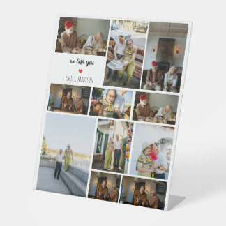 Wir lieben euch, individuelle Fotocollage für die Sockelschild