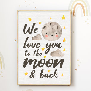Wir lieben euch Mond Kinderzimmer Poster Kinderzim