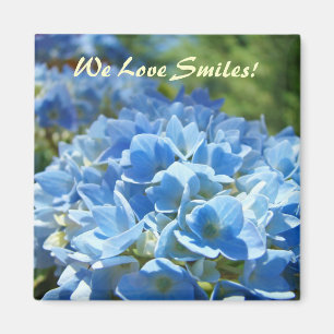 Wir lieben Lächeln! Magnete Blaue Hortensien Blume Magnet