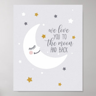 Wir Lieben Sie zur Mond- und Rückwandkunst für Kin Poster