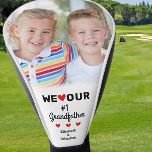Wir lieben unser Großvater Foto Name Enkelkinder Golf Headcover