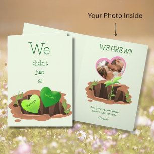 Wir ließen Liebe wachsen personalisierte Foto Vale Karte