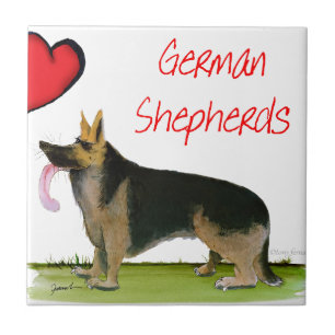 wir luve Schäferhunde von Tony Fernandes Fliese