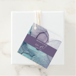 Wir machen Aquamarine Pflaumensaft Lila Hochzeit Geschenkanhänger
