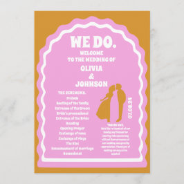 Wir machen den Yellow Retro Arch Wedding Order of Programm