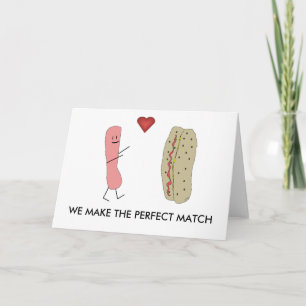 Wir machen die perfekte Match Funny Hotdog Card Dankeskarte