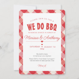 WIR MACHEN EIN BBQ Casual Vintage Gingham Probedin Einladung