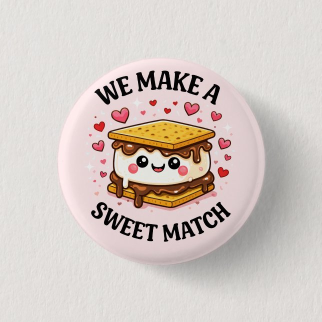 Wir machen ein süßes Match — Süße und ästhetische  Button (Vorderseite)