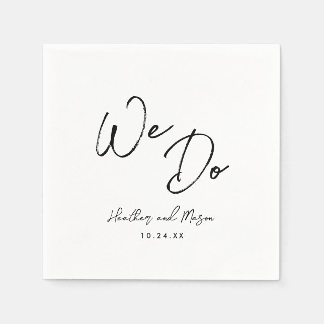 Wir machen eine einfache rustikale Hochzeitsempfeh Serviette (Vorderseite)