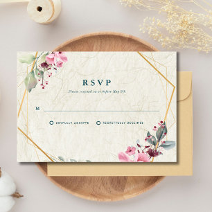 Wir machen eine elegante botanische Hochzeit mit F RSVP Karte