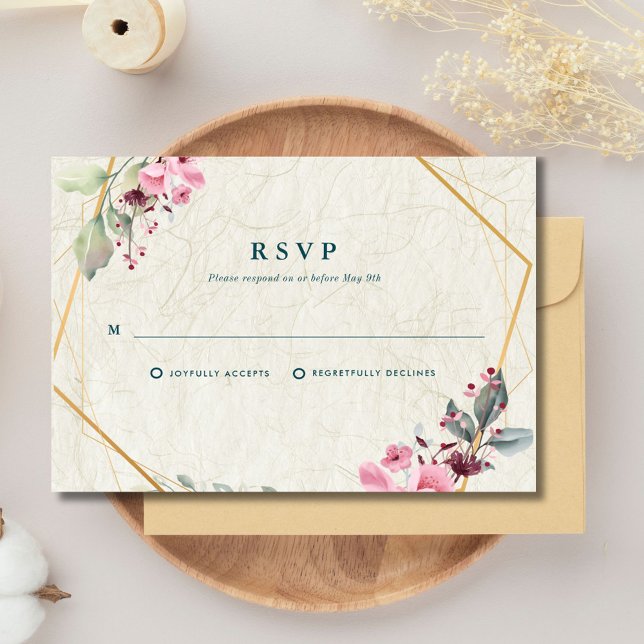 Wir machen eine elegante botanische Hochzeit mit F RSVP Karte (We Do Elegant Floral Botanical Wedding RSVP Card)