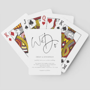 Wir machen eine goldene Script-White-Hochzeit Spielkarten