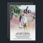 Wir machen eine Hochzeit mit Black Script-Fotos Magneteinladung<br><div class="desc">Eine Foto Hochzeitseinladung auf einer Magnetkarte gedruckt. Wählen Sie ein eigenes Foto und laden Sie es hoch und fügen Sie die Einzelheiten Ihrer Hochzeit in schwarzen Briefen hinzu. Am unteren Rand ist ein durchsichtiger Weißabstufungsgradienten,  um den Pop zu erstellen! Wir schreiben ganz oben in einem hübschen Kalligraphie-Schriftart.</div>