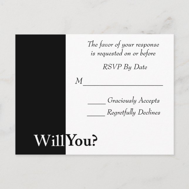 Wir machen eine RSVP-Karte Hochzeit Einladungspostkarte (Vorderseite)