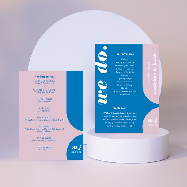 Wir machen einen Blue Retro Style Wedding Order Programm (We Do Blue Retro Style Wedding Order of Service Program)
